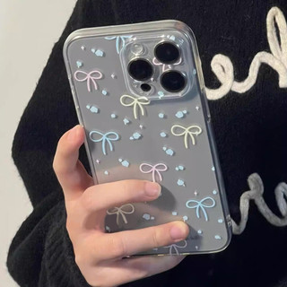 Ốp Điện Thoại Trong Suốt Nơ Nhiều Màu Sắc Đơn Giản Cho IPhone 17 air 11 15 16 Pro MAX 12 13 14 Promax XS MAX XR 8 7 u216