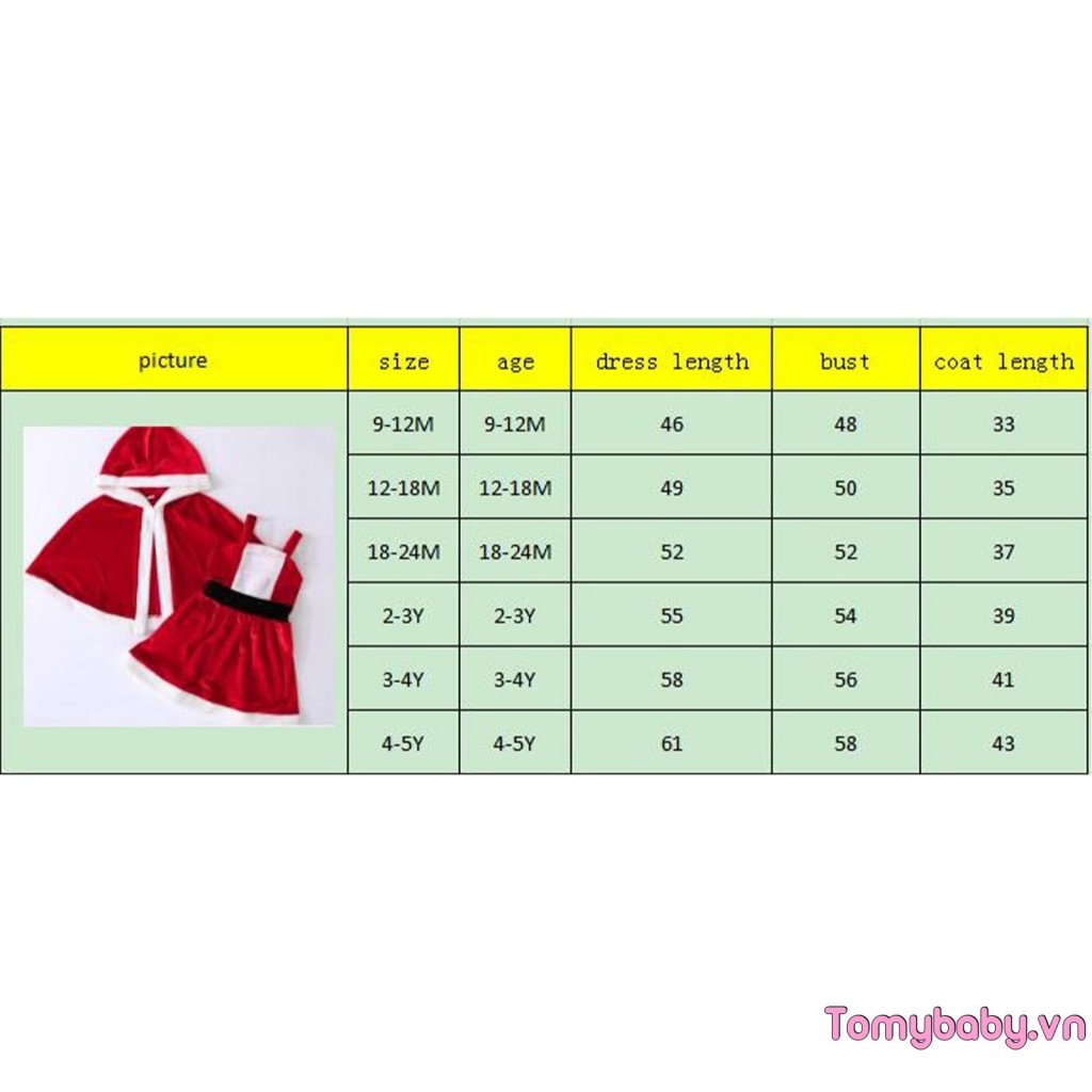 Bộ Giáng Sinh Bé Gái Santa Terry Viền Không Tay Chữ A Cami Dress + Trang Phục Áo Khoác Có Mũ Trùm Đầu