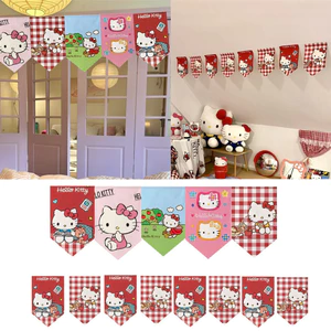 Trang Trí Phòng Cờ Rèm Tông Phân Vùng Hello Kitty DIY Cửa Phòng Ngủ INS Sáng Tạo 1 Bộ Hoạt Hình Dễ Thương