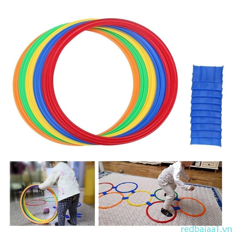 Redbaiaa1 Bộ vòng nhảy tương tác Bộ đồ chơi thể thao trong nhà cho trẻ mới biết đi Trò chơi tiệc gia đình Nhảy Nhẫn Bộ cho trẻ mới biết đi Spo ngoài trời