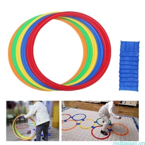 Redbaiaa1 Bộ vòng nhảy tương tác Bộ đồ chơi thể thao trong nhà cho trẻ mới biết đi Trò chơi tiệc gia đình Nhảy Nhẫn Bộ cho trẻ mới biết đi Spo ngoài trời