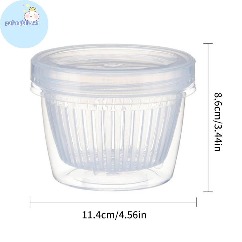 Pufangbliss Tươi Giữ Hộp Hành Gừng Tỏi Nhà Bếp Rau Nhựa Tủ Lạnh Bảo Quản Kín Vỏ Hộp Thoát Nước VN