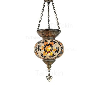Kích Thước Lớn Thổ Nhĩ Kỳ Khảm Mặt Dây Chuyền Đèn Vintage Art Deco Thủ Công Trần Treo Đèn Kính Nhiều Màu Sắc Lãng Mạn Đèn