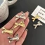 JVSUB 4 Cái / bộ Nơ Kẹp Tóc, Nơ Kim Loại Ngọt Ngào Nơ Vàng Thoáng Mát Kẹp Tóc, Thời Trang Cá Tính Mini Side Clip Mặc Thường Ngày