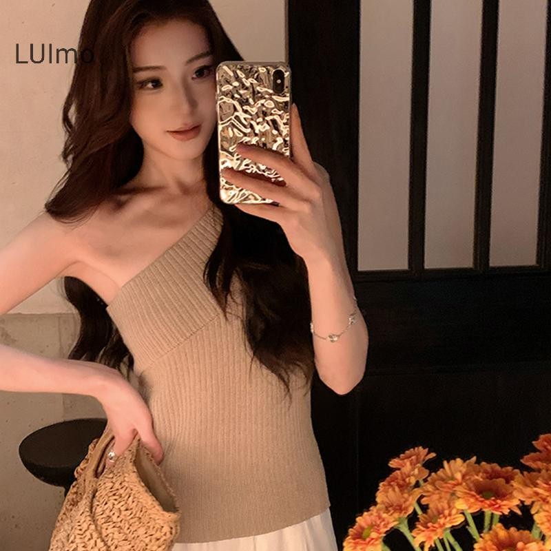 Áo vest thiết kế không tay LUImo, họa tiết màu trơn, vải co giãn cao, đa năng