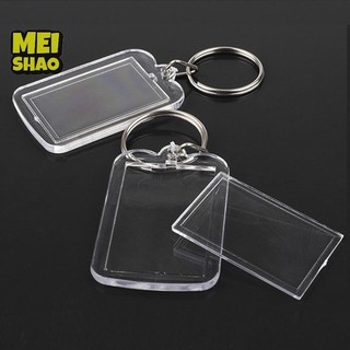 MeiShao 5 Chiếc Khung Ảnh Móc Chìa Chìa Trong Suốt Acrylic Chèn Ảnh Chia Mặt Dây Chuyền DIY Cặp Đôi Quà Tặng Kỷ Niệm