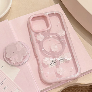 Ốp Lưng Cho iPhone 11 12 13 14 15 16 Pro Max Apple iPhone Case 14Plus 15Plus 16Plus Chống Rơi Trong Suốt Từ Điện Thoại Cầm Màu Hồng
