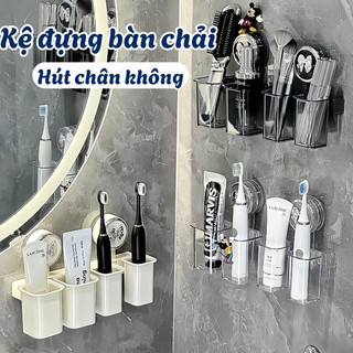 (SẴN) Kệ Để Bàn Chải Đánh Răng Gắn Tường MAISON, Giá Để Đồ Nhà Tắm Treo Tường Hút Chân Không Siêu Chắc