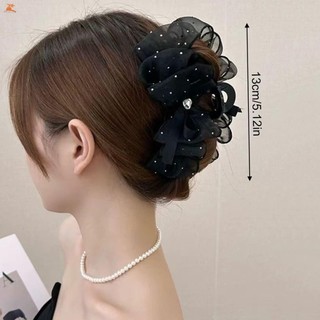 Móng vuốt tóc barrettes lưới nơ trang trí đơn giản, phù hợp cho phụ nữ và bé gái dùng hằng ngày