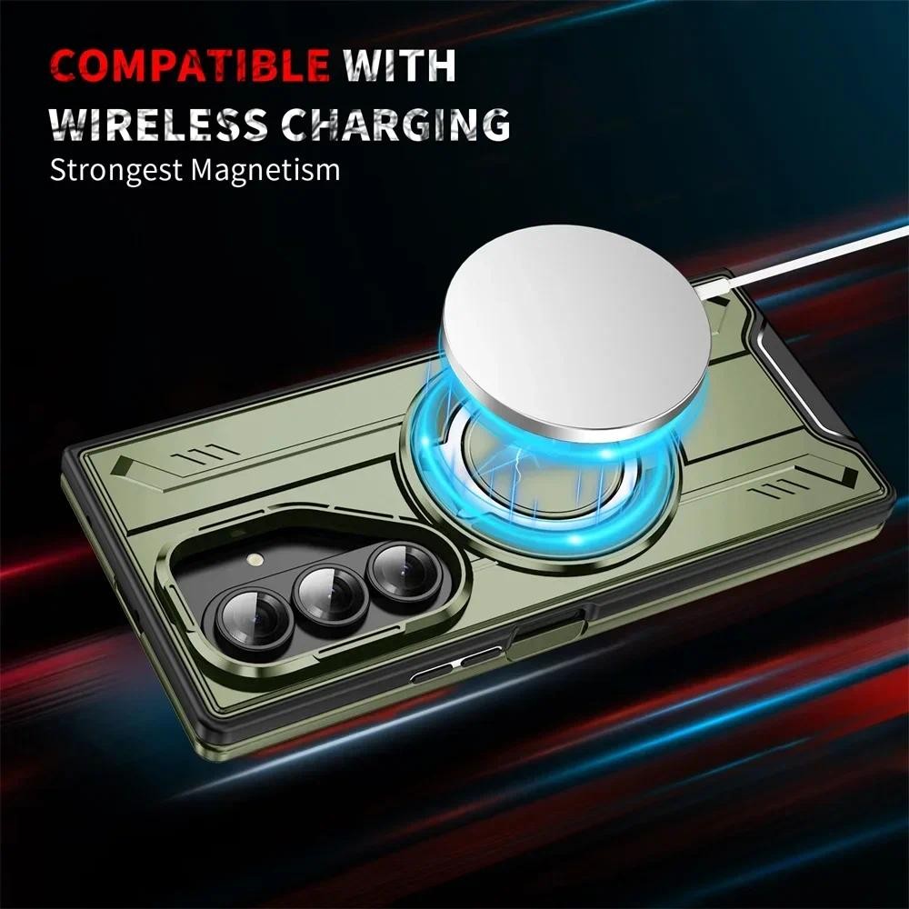 Chắc chắn 360° Giá đỡ nhẫn Chân đế Ốp điện thoại cho Samsung Galaxy Z Fold 7 Fold7 5G TPU + PC Vỏ bảo vệ chống sốc