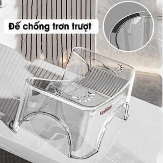Ghế Kê Chân Bồn Cầu Trong Suốt Chống Trượt Hỗ Trợ Ngồi Vệ Sinh Đúng Tư Thế, Chống Táo Bón