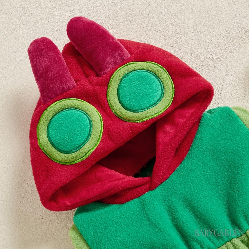 / / -Baby Boy / girl Caterpillar Cosplay Trang Phục Dễ Thương Không Tay Có Mũ Trùm Đầu Áo Vest Halloween Trang Phục Cho Bé Tập Đi