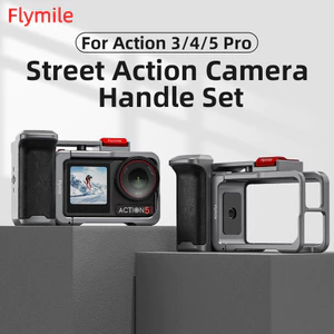 Thích hợp cho DJI Action5Pro / Action4 / Action3 Bộ điều khiển chụp ảnh đường phố Bộ kẹp máy ảnh hành động Bộ phụ kiện mở rộng lồng thỏ