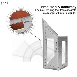 [gazi] Thước góc đa chức năng 45 90 độ Hợp kim nhôm Chế biến gỗ chính xác Thước góc vuông Thước đo đánh dấu Dụng cụ thợ mộc VN