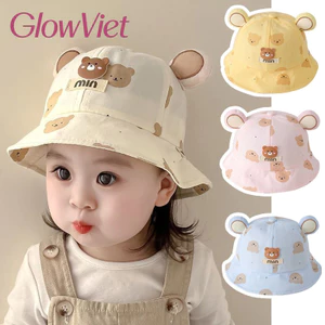 Mũ chống nắng cotton cho trẻ sơ sinh - Chất Vải Mềm Mại, Thoáng Khí , Tai gấu dễ thương