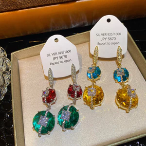Bông tai Zircon sang trọng dài tinh tế Hàn Quốc Bán buôn