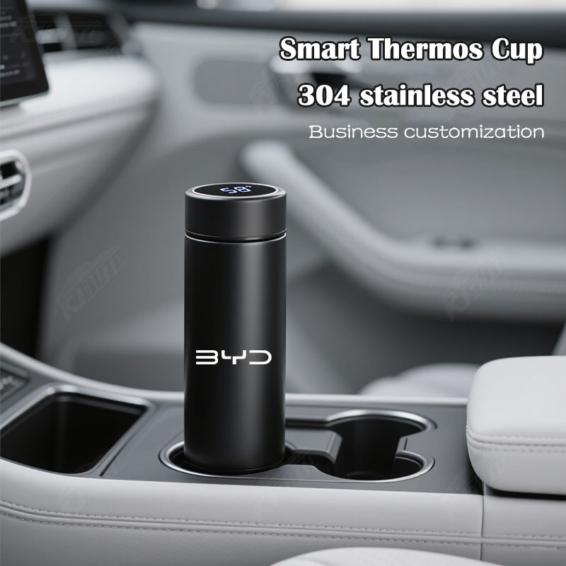 Cốc hút chân không ô tô tùy chỉnh BYD có màn hình hiển thị nhiệt độ Thép không gỉ 304 dành cho doanh nghiệp cao cấp cho Atto 3 Dolphin