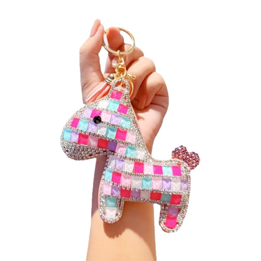 Hàn Quốc Hàn Quốc Dễ Thương Đính Kim Cương Pony Búp Bê Chìa Khóa Xe Móc Chìa Khóa Nữ Túi Thời Trang Mặt Dây Chuyền Quà Tặng Nhỏ