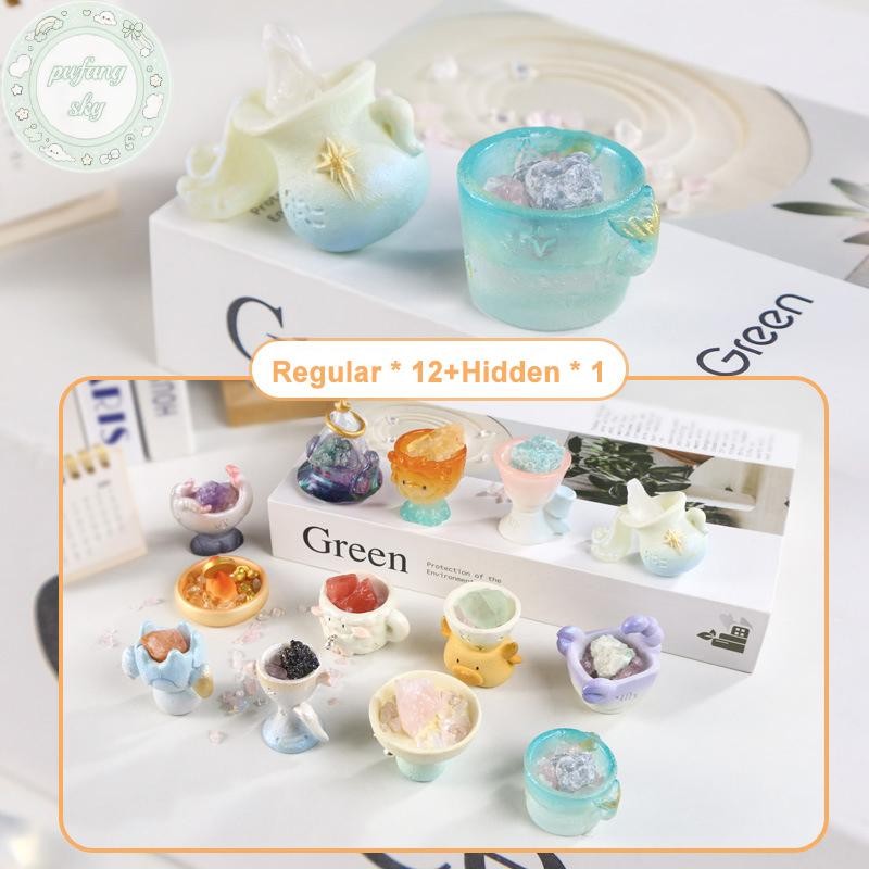 PUSKY 1 Sáng Tạo Đá Thô Pha Lê Trang Trí Hộp Bí Ẩn Cung Hoàng Đạo Chòm Sao Pha Lê Serie Để Bàn Trang Trí Quà Tặng Bất Ngờ VN