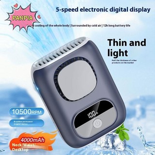 [PNPIA] Quạt thắt lưng di động nhỏ gọn 3CM Kẹp 4000mAh trên quạt cổ cá nhân LED 12H Làm việc 5 tốc độ 10500RPM Luồng khí mạnh có dây buộc VN