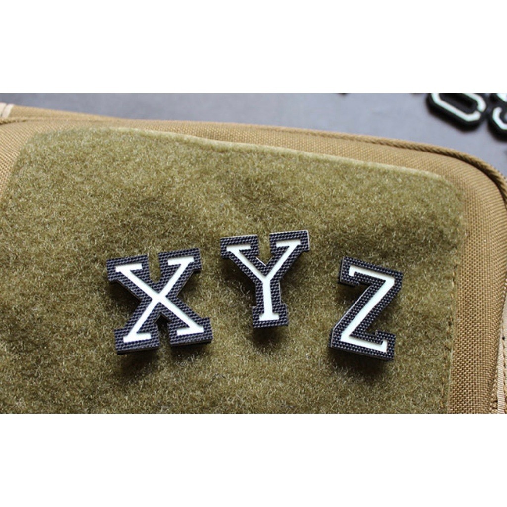 Patch_velcro chữ cái A-Z cắt laser phát sáng gắn ba lô_túi xách