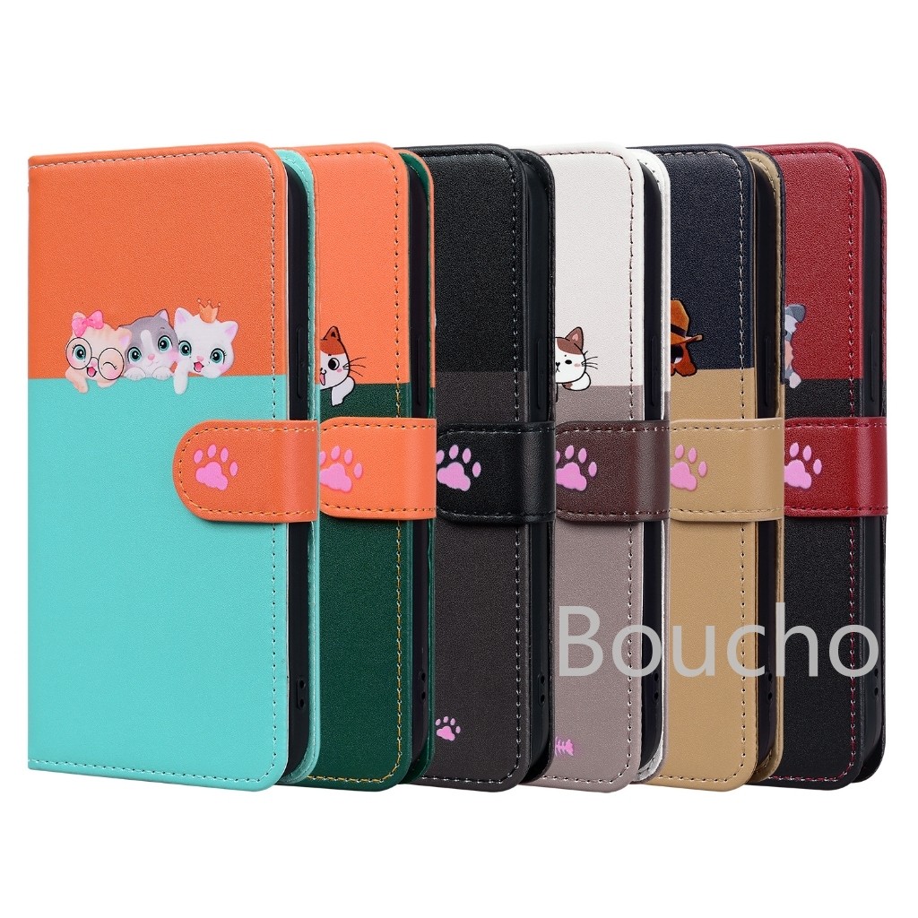 Dành Cho Xiaomi Poco X7 Pro M7 Pro F7 11T 13T 14T Pro 13 Pro Ví Da Thú Cưng Dễ Thương Vỏ Điện Thoại Có Thẻ Chống Sốc Ốp Lưng Từ Tính Vỏ Lật