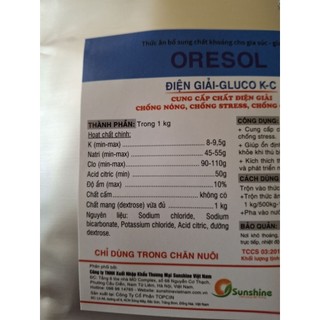 Oresol điện giải kc cho vật nuôi 100g