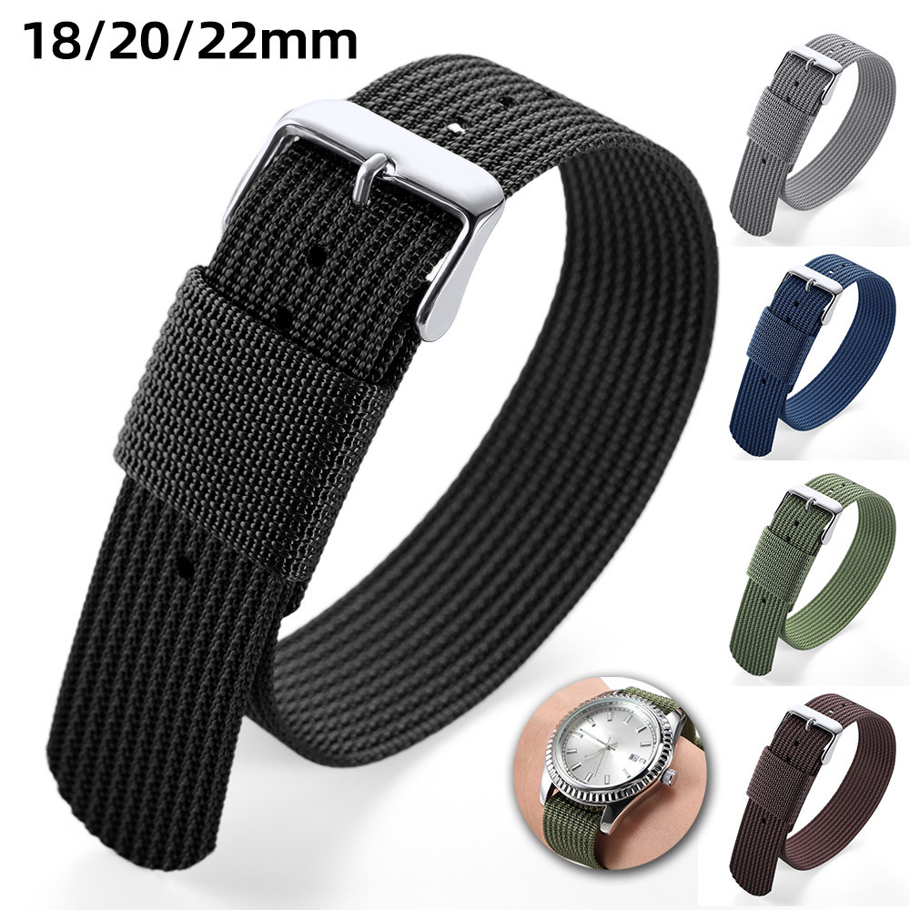 Vòng Đơn NATO Dây Đeo Đồng Hồ 18mm 20mm 22mm ZULU Nylon Vải Đồng Hồ Phong Cách Quân Sự Một Vòng Đồng Hồ Vòng Tay Cho Seiko 5 Diver Lặn Nam Nữ Thể Thao