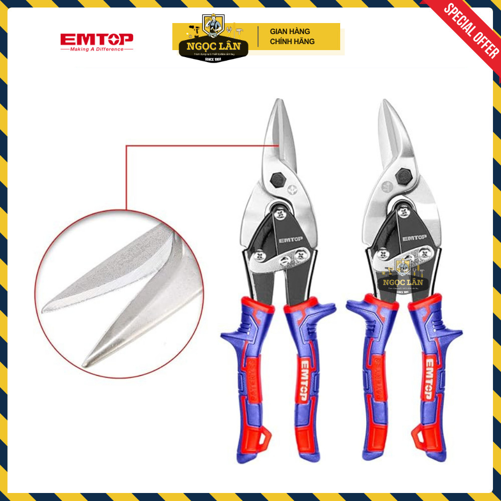 [Chính hãng] Bộ 3 cây kéo cắt tôn EMTOP cong trái, cong phải, thẳng cao cấp (mã EASPK1011)