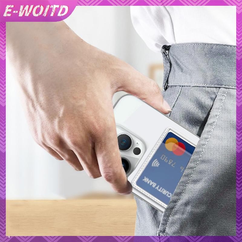 E-woitd Trong Suốt Từ Thẻ Điện Thoại Ốp Lưng Cho Iphone 12 Cho Magsafe Cho Samsung Xiaomi Huawei Cho Thẻ ID Thẻ Ngân Hàng HNVN