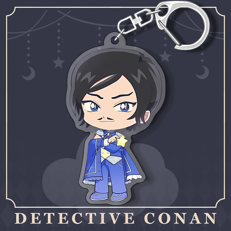 HK1 Thám Tử Lừng Danh Conan Mokenan Cafe Anime Ngoại Vi acrylic Móc Khóa Màu Xám Thứ Hai Sáng Tạo Mặt Dây Chuyền Nhỏ KH1