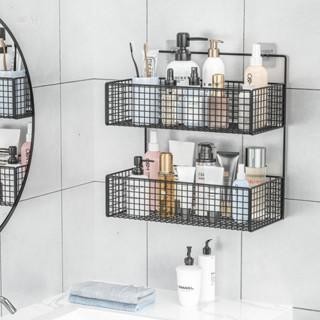 Kệ Đựng Đồ nhà tắm dán tường hình chữ nhật treo tường tiện lợi, kệ nhà tắm kệ thép sơn tĩnh điện cao cấp không rỉ