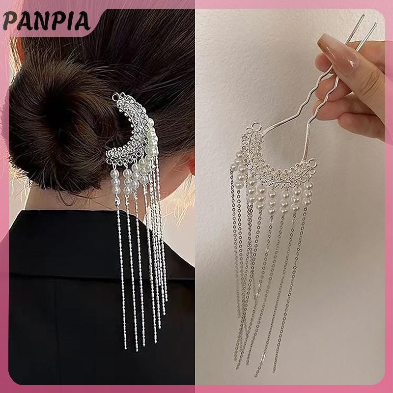 PNPIA-Ethnic Tua Rua Chuông Âm Thanh Mặt Trăng Họa Tiết Kẹp Tóc Cho Nữ Trang Sức Tóc Tối Giản Phụ Kiện
