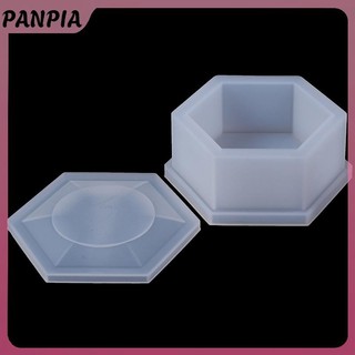 PANPIA-Silicone Hình Lục Giác Trang Sức Hộp Bảo Quản Khuôn Nhựa Đúc Khuôn Thủ Công DIY