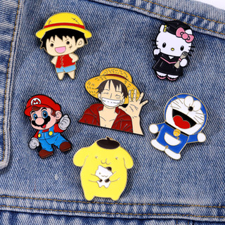 6 Chiếc Hoạt Hình Kim Loại Huy Hiệu Doremon Hợp Kim Dầu Nhỏ Giọt Thổ Cẩm Super Mario Thổ Cẩm Cổ Pin Ve Áo Pin Trẻ Em Giáng Sinh