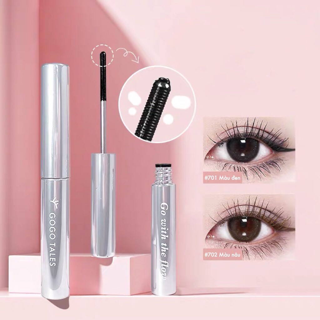 Mascara GOGO TALES GT347 Đầu Bạc Xoắn Ốc Giúp Cong Và Dài Mi Không Lem Cong Mi Tự Nhiên
