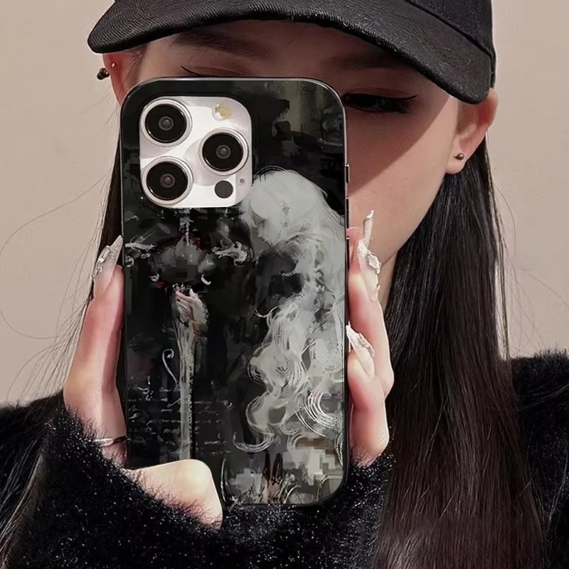 Ốp Điện Thoại Phù Thủy Tóc Kiếm & Trắng Cho iPhone 16 15 14 13 12 11 Pro XS Max 7 8 Plus SE2 Tranh Nghệ Thuật Trung Cổ TPU Chống Sốc Mềm