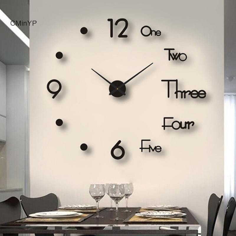 CMinYP 1 Đồng Hồ Treo Tường 3D Gương Dán Tường Sáng Tạo DIY Đồng Hồ Treo Tường Thiết Kế Hiện Đại Tắt Tiếng Thạch Anh Kim Đồng Hồ Trang Trí Nhà Vinh Quang