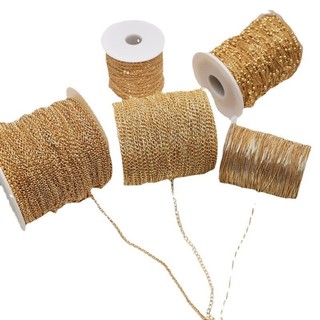 Đồng Clad Vàng Vàng Thật Mạ Điện Chữ O Dây Xích Lá Tình Yêu Bảo Quản Màu Tự Làm Handmade Trang Sức Vòng Cổ Rời Dây Xích Phụ Kiện