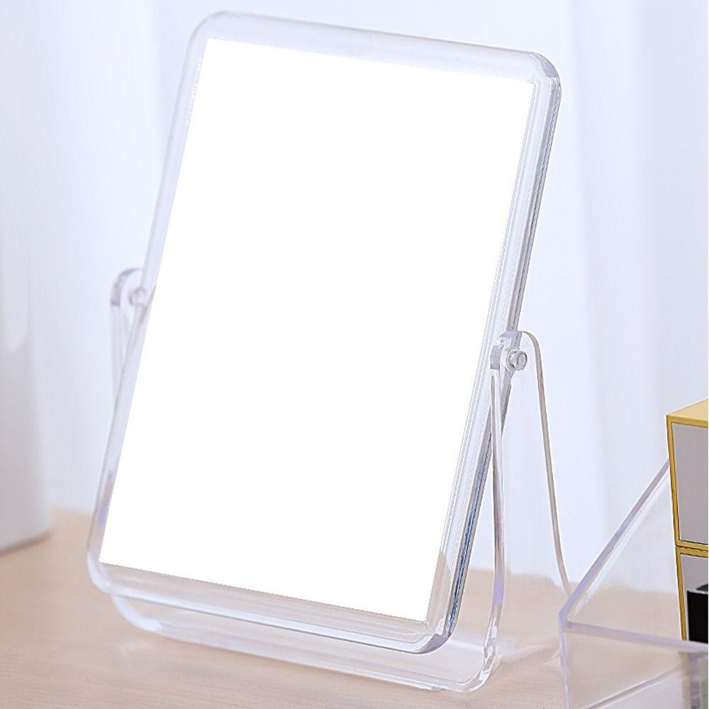 Gương phóng đại MKEB 5x, Gương mỹ phẩm để bàn hai mặt vuông tròn, Creative 360° Xoay trong suốt có bàn đứng Gương trang điểm phòng tắm | BigBuy360 - bigbuy360.vn