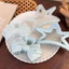 THI Sweet Cream Blue Bow Ngôi Sao Năm Cánh Hình Học Vuốt Tóc Cho Nữ Thanh Lịch Nơ Cua Barrettes Phụ Kiện Tóc VN