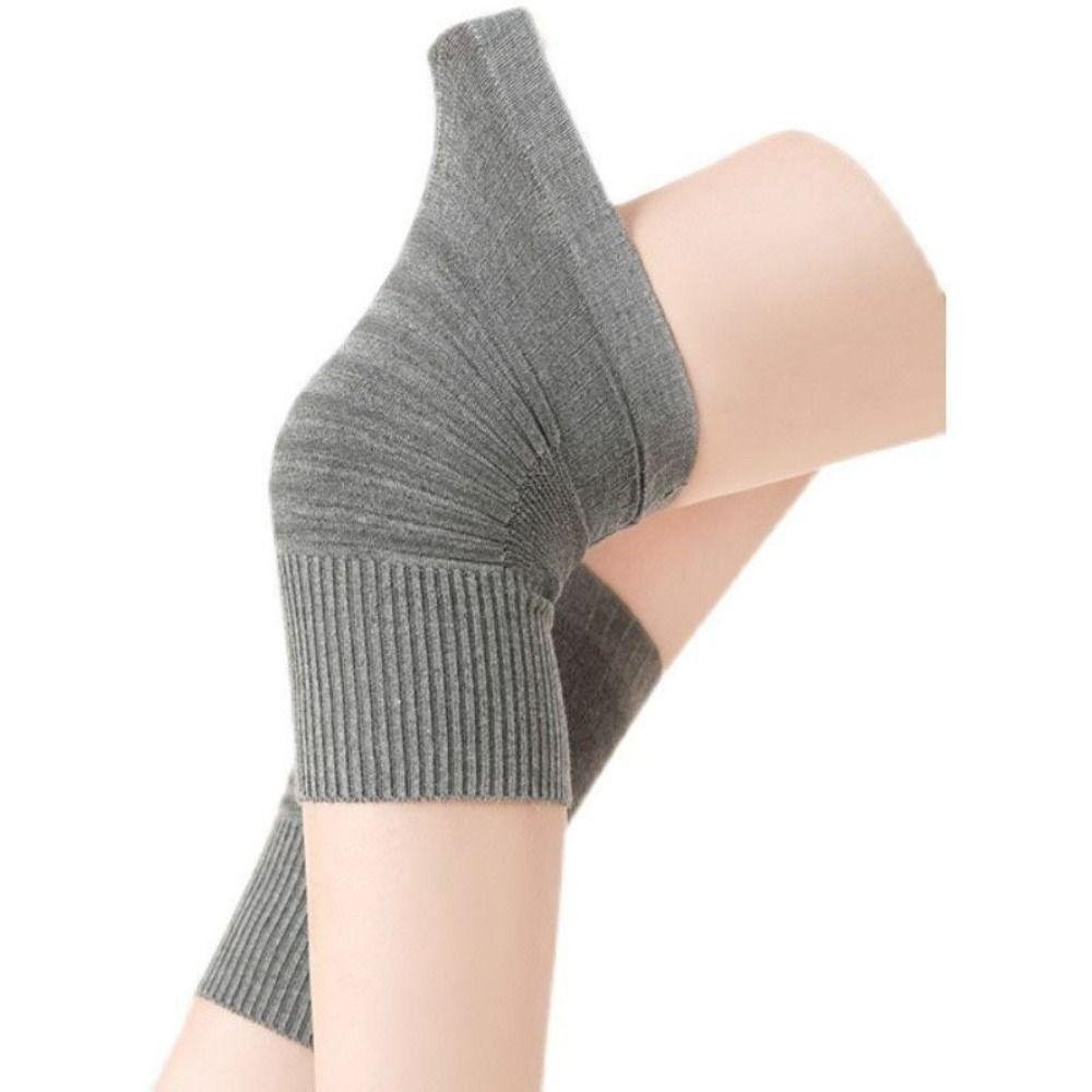 Miếng lót đầu gối thể thao cotton co giãn đàn hồi, thiết kế đen xám sọc, hỗ trợ và giữ ấm cho người dùng