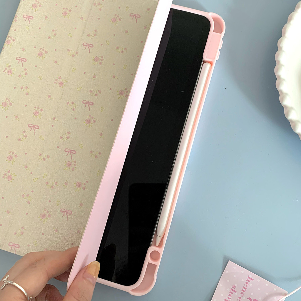 Vỏ Gương Acrylic Cho IPad Mini6 5 6 7 8 9 Air Air2 Air3 Air4 Air5 Air6 10.9 "Pro10.5 Pro11 Pro12,9 2018 2020 2021 2022 Air M2 Pro 11 13 M4 2024 Vỏ Da Hoa Nơ Trắng