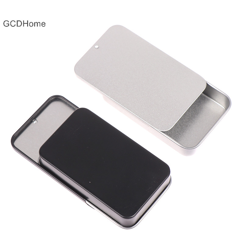 Gcdhome 80 * 50 * 15mm Hộp Sắt Nắp Trượt Hộp Bảo Quản Di Động Hộp Thiếc Hộp Đựng HOT