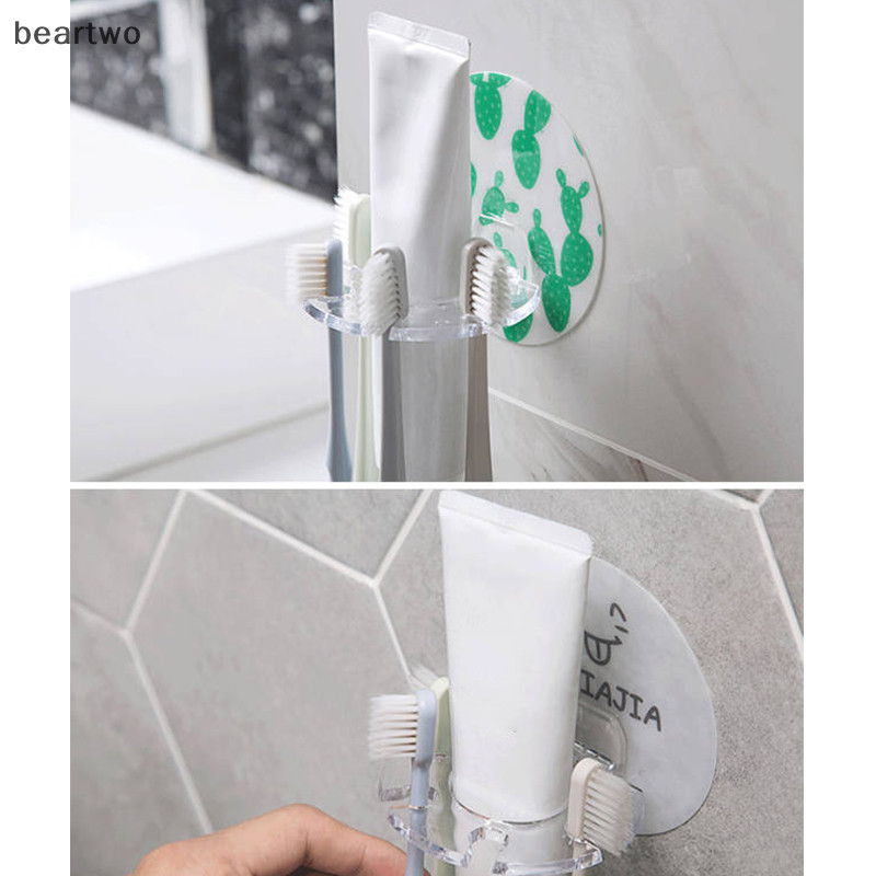 < Beartwo > Khoan phòng tắm tại nhà sáng tạo, Giá đỡ bàn chải đánh răng vui nhộn, Giá đỡ bàn chải đánh răng al treo tường Móc máy cạo râu đẹp
