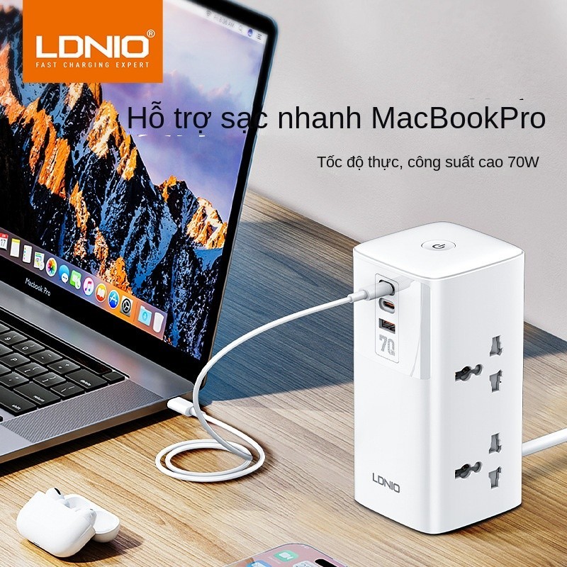 Ổ cắm điện đa năng LDNIO SC4383 ( 4 Chân cắm 3 chấu + 2 Cổng USB Sạc ...