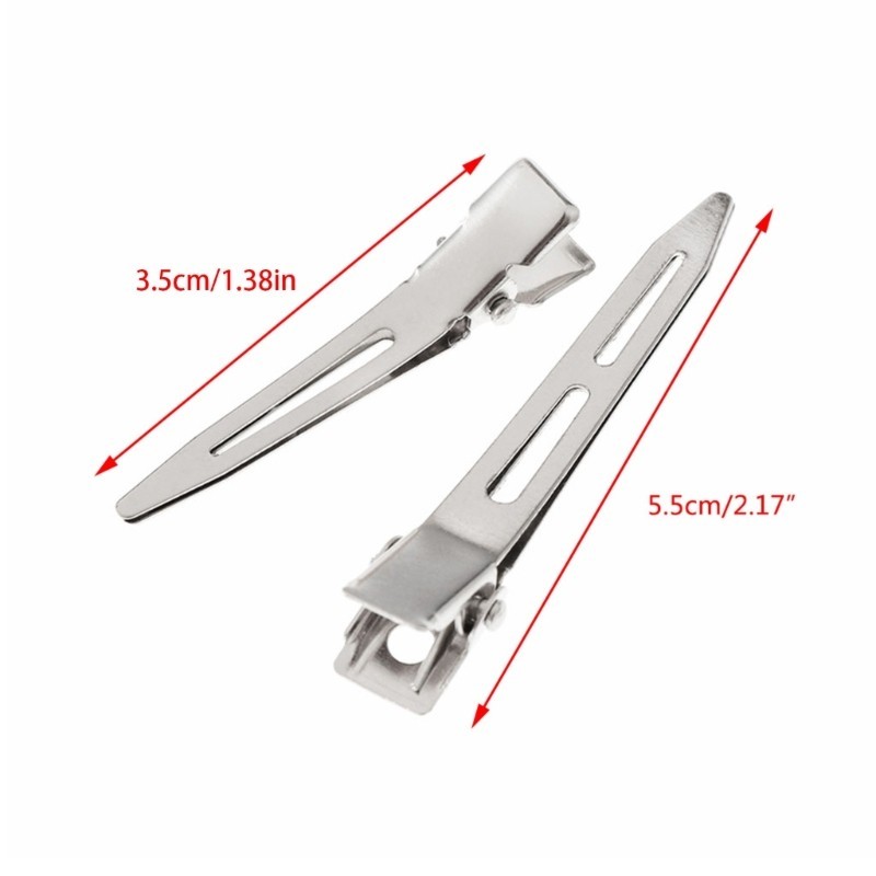 Wellb 24 Chiếc Đơn Prong Curl Mỏ Vịt Kẹp Tóc Bạc Chia Cá Sấu Kẹp Tóc