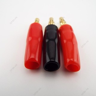 Đỏ Đen Mạ Vàng Đồng 4mm L Chuối Cắm Đầu Nối jack Hàn-Miễn Phí Vít Phải Thiên Thần Thẳng Loa Âm Thanh F @ 2VN