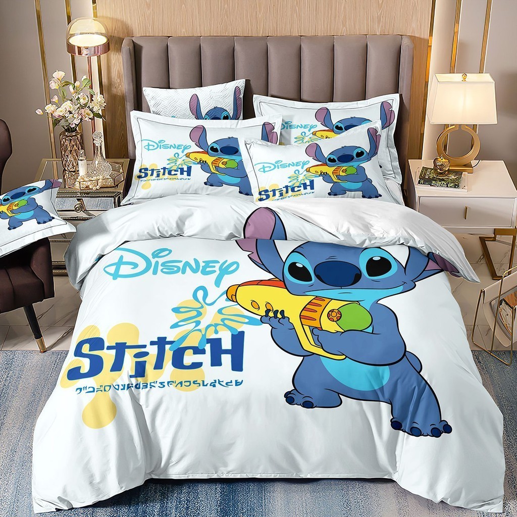 ST2 Stitch Suit Ga trải giường Vỏ chăn gối Bộ chăn ga gối chất lượng cao cấp có thể giặt được Phòng ngủ gia đình 3IN1 TS2