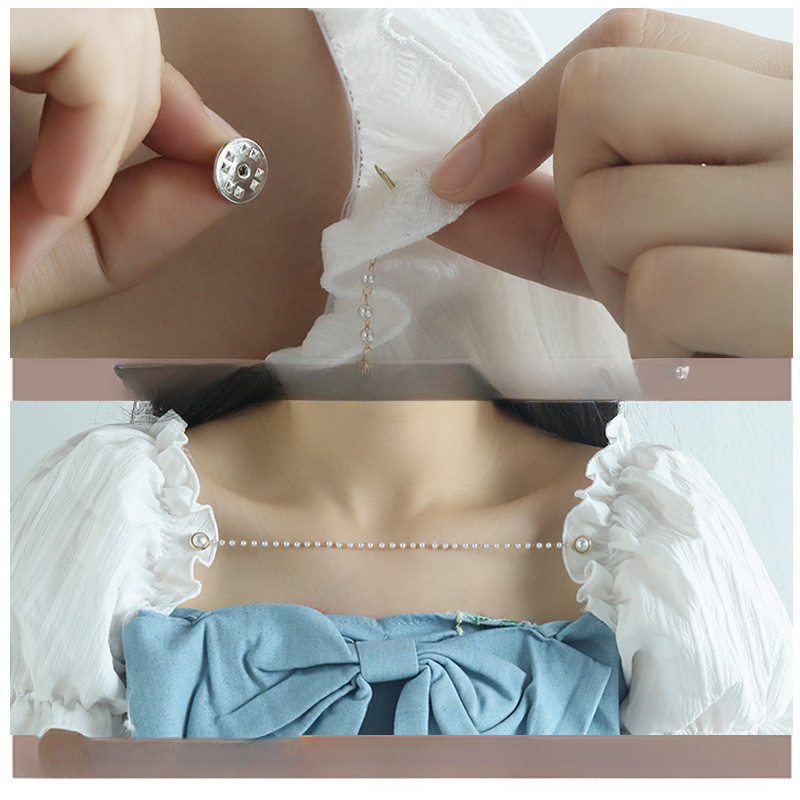 [Yunyuan] Quần Áo Dây Xích Chống Trơn Trượt Phụ Kiện Quần Áo Cardigan Khăn Choàng Cố Định Kẹp Treo Dây Xích Áo Sơ Mi Cổ Dây Xích